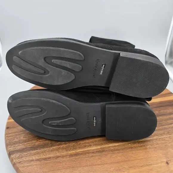 Gentle Souls Emma Boots Womens 7.5 M Black Suede Over Knee Tall Zipper Shoes - Picture 5 of 6